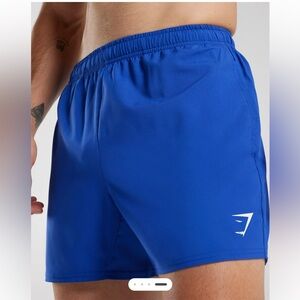 Gymshark Arrival 7” Shorts Sweat Wicking Zip Pocket Adj Waistband Blue Small